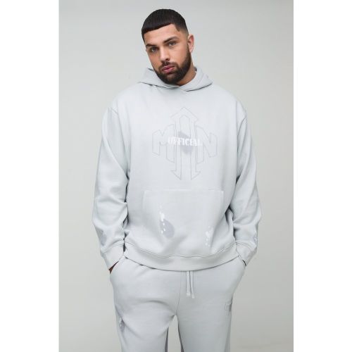 Grande taille - Sweat à capuche oversize à taches de peinture - MAN - XXXL - Boohooman - Modalova