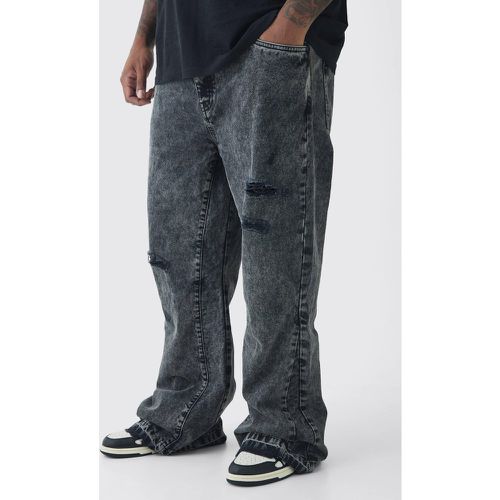 Grande taille - Jean flare slim délavé - 38 - Boohooman - Modalova