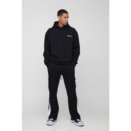 Survêtement oversize avec sweat à capuche et jogging à bords bruts - S - Boohooman - Modalova