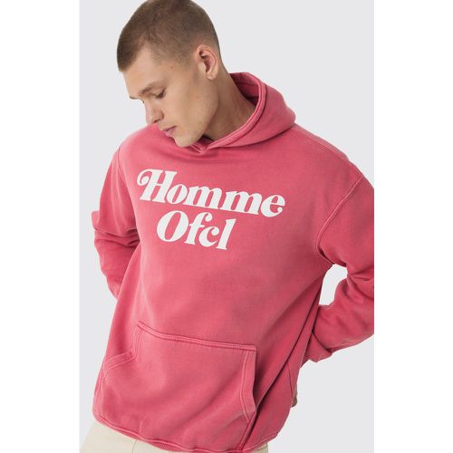 Sweat à capuche oversize délavé à imprimé graffiti - S - Boohooman - Modalova