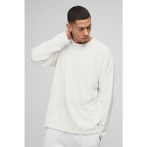 Sweat oversize à manches longues et motif jacquard - M - Boohooman - Modalova