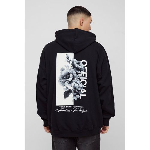 Sweat à capuche oversize fleuri - S - Boohooman - Modalova