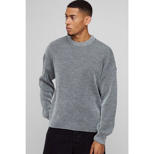 Pull oversize à col ras-du-cou en maille côtelée - S - Boohooman - Modalova