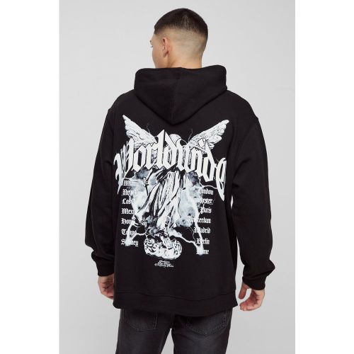 Sweat à capuche oversize délavé à imprimé Renaissance - S - Boohooman - Modalova
