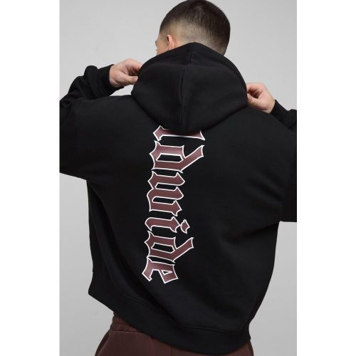 Sweat à capuche oversize à imprimé Worldwide - S - Boohooman - Modalova