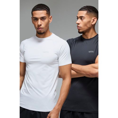 Lot De 2 T-Shirts De Sport À Manches Raglan - Man Active - S - boohoo - Modalova