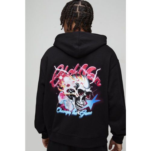 Sweat à capuche oversize à imprimé crâne et étoile - S - Boohooman - Modalova