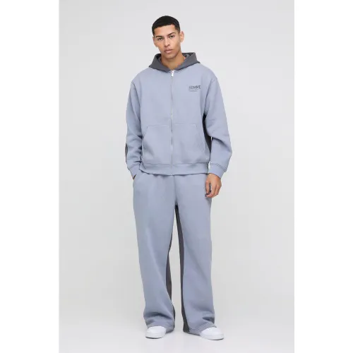Survêtement oversize color block - S - Boohooman - Modalova