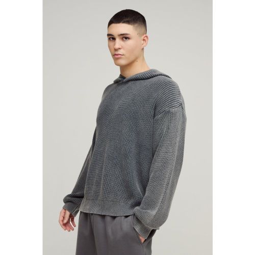 Sweat à capuche oversize délavé en maille - S - Boohooman - Modalova