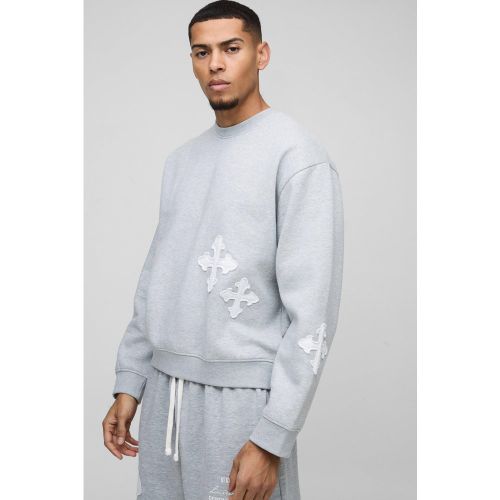 Sweat oversize à imprimé croisé homme - S - Boohooman - Modalova