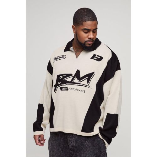 Grande taille - Polo oversize en maille - XXL - Boohooman - Modalova