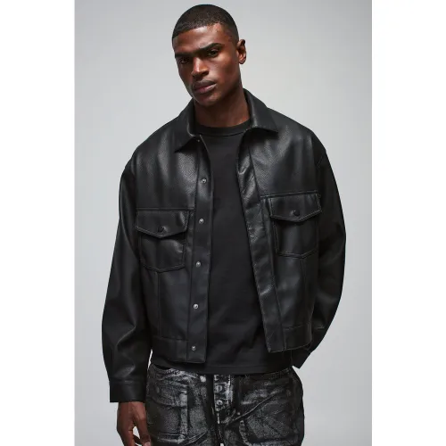 Veste oversize à coutures en synthétique homme - S - Boohooman - Modalova