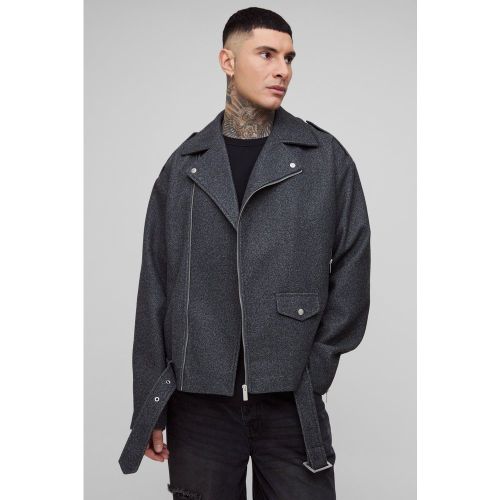 Tall - Veste biker oversize - S - Boohooman - Modalova