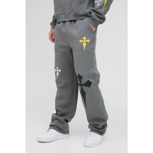 Jogging large à broderie croix - S - Boohooman - Modalova