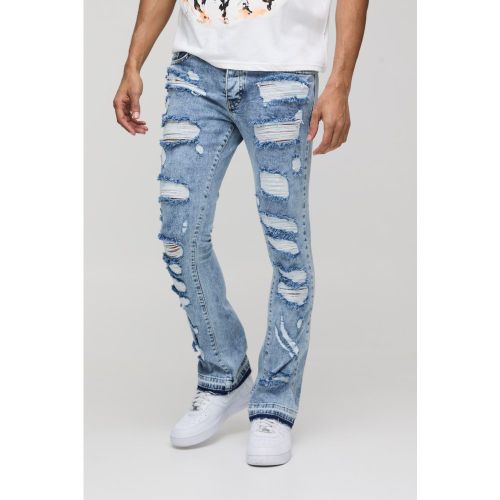 Jean flare skinny déchiré - 28R - Boohooman - Modalova