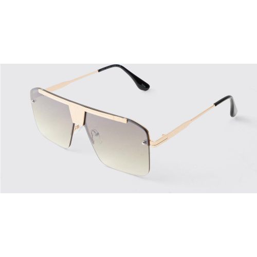 Lunettes de soleil métallisées - ONE SIZE - Boohooman - Modalova