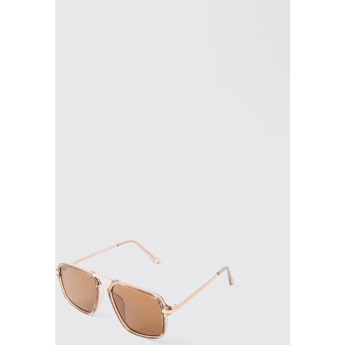 Lunettes de soleil navigateur en plastique - ONE SIZE - Boohooman - Modalova