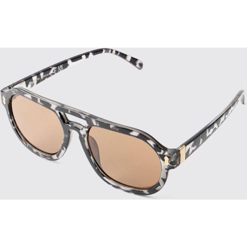 Lunettes de soleil rétro à imprimé marbre - ONE SIZE - Boohooman - Modalova