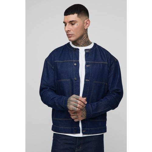 Tall - Veste oversize sans col à coutures contrastantes homme - S - Boohooman - Modalova