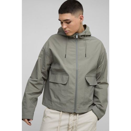Veste oversize légère à capuche en nylon - S - Boohooman - Modalova