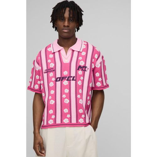 Polo oversize universitaire en maille - S - Boohooman - Modalova