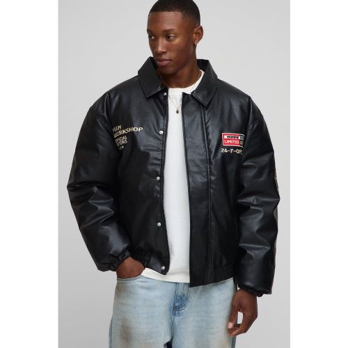 Bomber oversize à écusson - MAN homme - S - Boohooman - Modalova
