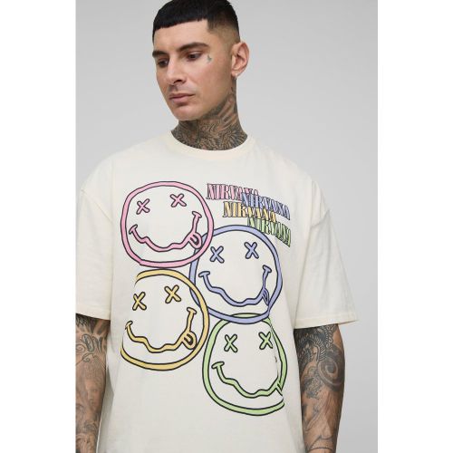 Tall - T-shirt oversize à imprimé Nirvana - 2XL - Boohooman - Modalova