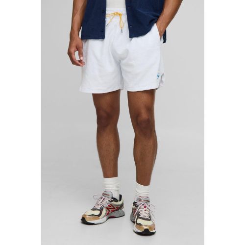 Boxy Fit Man Embroidered Towelling Shorts - S - Boohooman - Modalova
