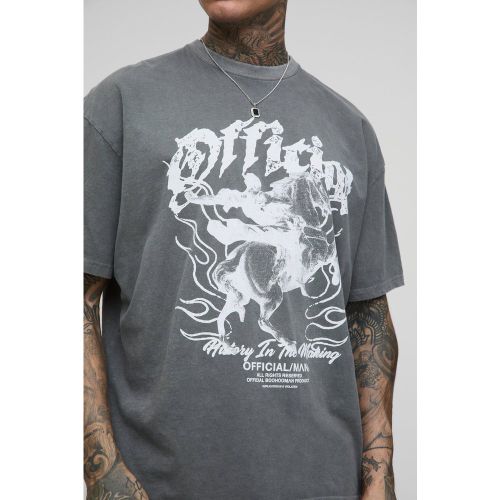 Tall - T-shirt oversize délavé à imprimé Renaissance - 2XL - Boohooman - Modalova