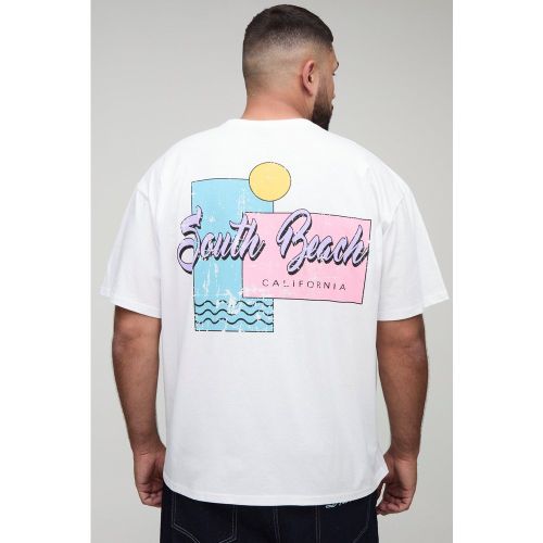 Grande taille - T-shirt oversize à imprimé South Beach - 2XL - Boohooman - Modalova
