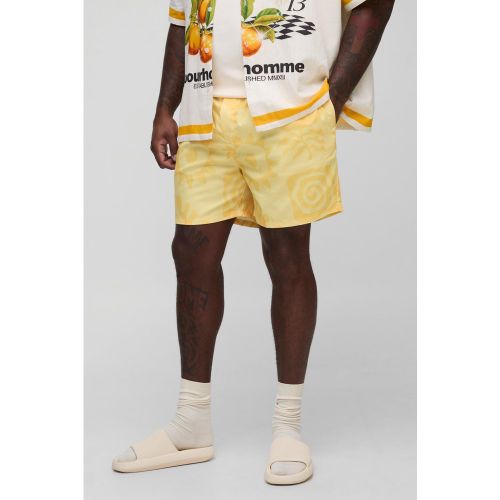 Grande taille - Short de bain mi-long imprimé - 2XL - Boohooman - Modalova