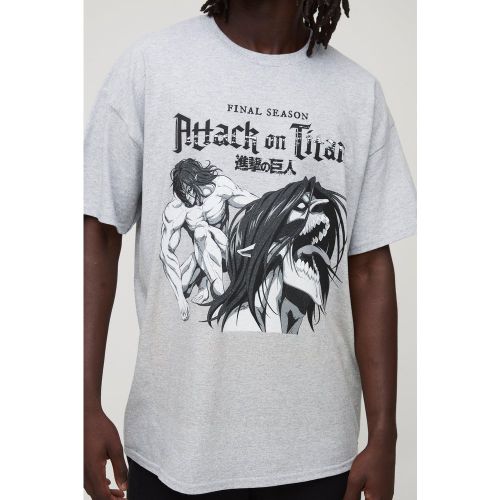 T-shirt oversize délavé à imprimé Attack On Titan - S - Boohooman - Modalova