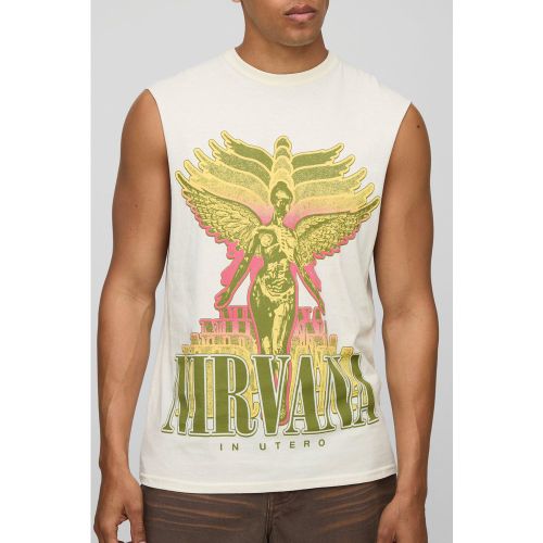 Débardeur droit écru à imprimé Nirvana homme - S - Boohooman - Modalova