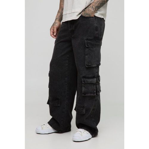 Tall - Jean cargo large délavé homme - 30 - Boohooman - Modalova