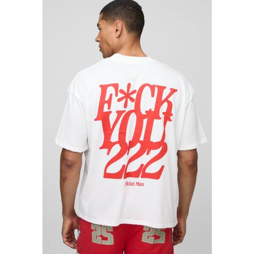 T-shirt oversize à imprimé F*ck You - S - Boohooman - Modalova