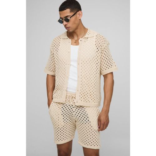 Ensemble oversize avec chemise oversize et short - S - Boohooman - Modalova