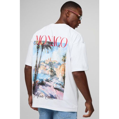 Oversized Monaco Graphic Embroidered T-Shirt - S - Boohooman - Modalova