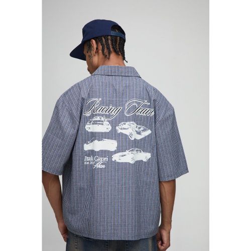 Chemise oversize à carreaux et imprimé voiture - S - Boohooman - Modalova