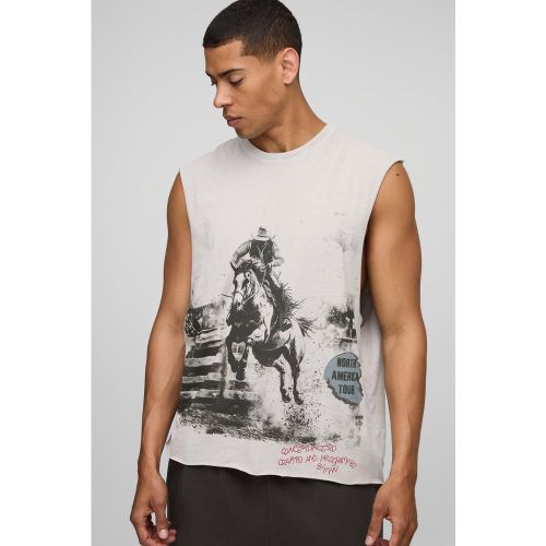 Débardeur oversize délavé à imprimé graffiti - S - Boohooman - Modalova