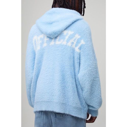 Oversized Western Graphic Extreme Fluffy Knitted Hoodie - S - Boohooman - Modalova