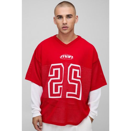 T-shirt oversize universitaire à manches longues - S - Boohooman - Modalova
