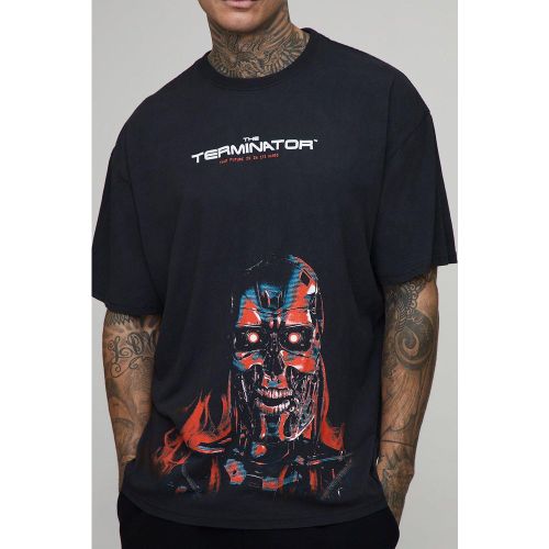 Tall - T-shirt oversize délavé à imprimé Terminator - 2XL - Boohooman - Modalova