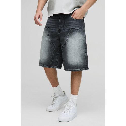 Bermuda droit délavé en jean - 28 - Boohooman - Modalova