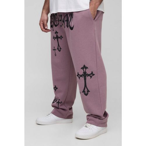 Grande taille - Jogging oversize à imprimé croisé - 2XL - Boohooman - Modalova