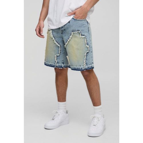 Short en jean charpentier large - 28 - Boohooman - Modalova