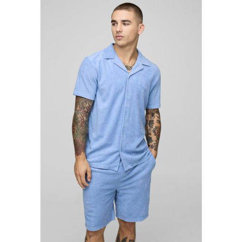 Ensemble en tissu éponge avec chemise et short - S - Boohooman - Modalova