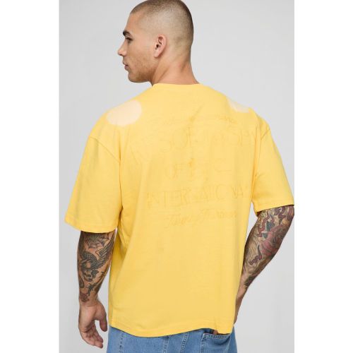 T-shirt oversize délavé à imprimé graffiti - S - Boohooman - Modalova