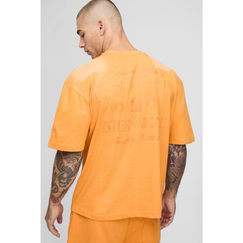 T-shirt oversize délavé à imprimé graffiti - S - Boohooman - Modalova
