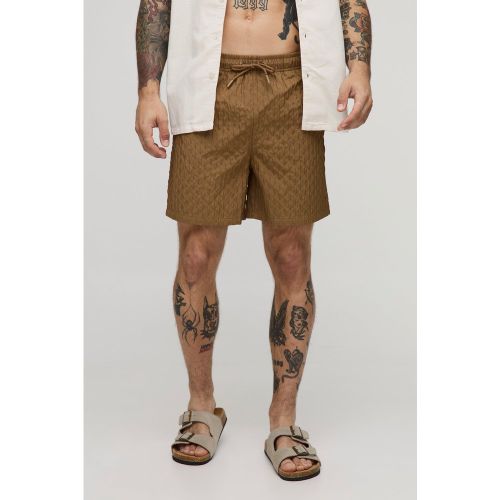 Short de bain mi-long texturé - S - Boohooman - Modalova