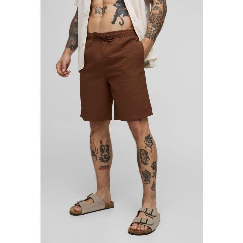 Short de bain long à carreaux - S - Boohooman - Modalova
